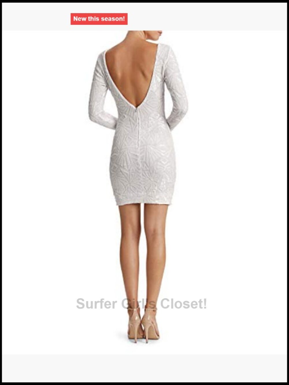 Long Sleeve Sequin Dress Formal Bodycon Fitted Sequin Dress - Picture 2 of 4